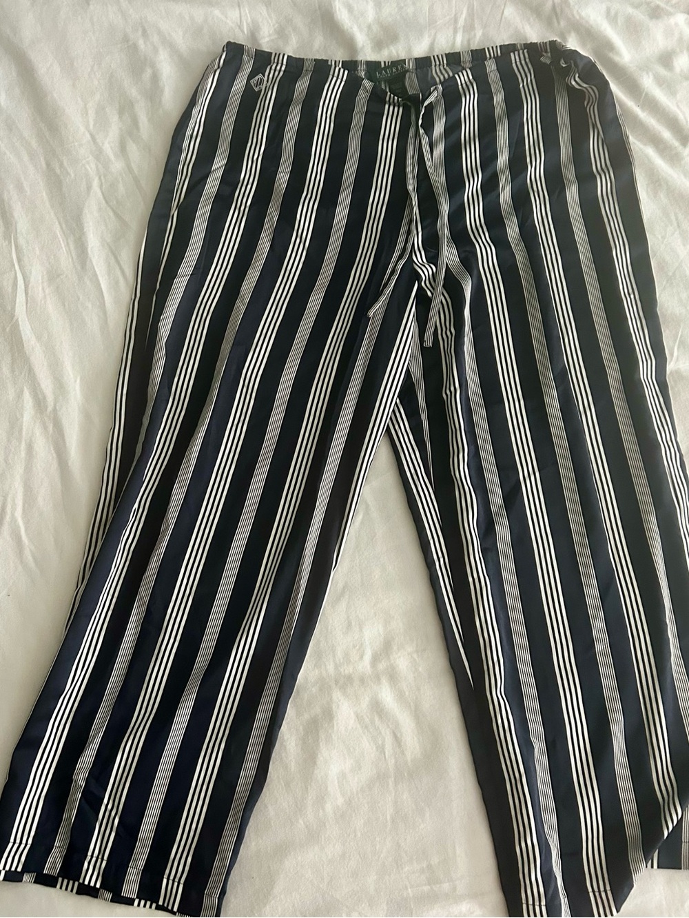 Vintage Ralph Lauren women’s & White Vertical Stripe PJ/ Lounge Pants